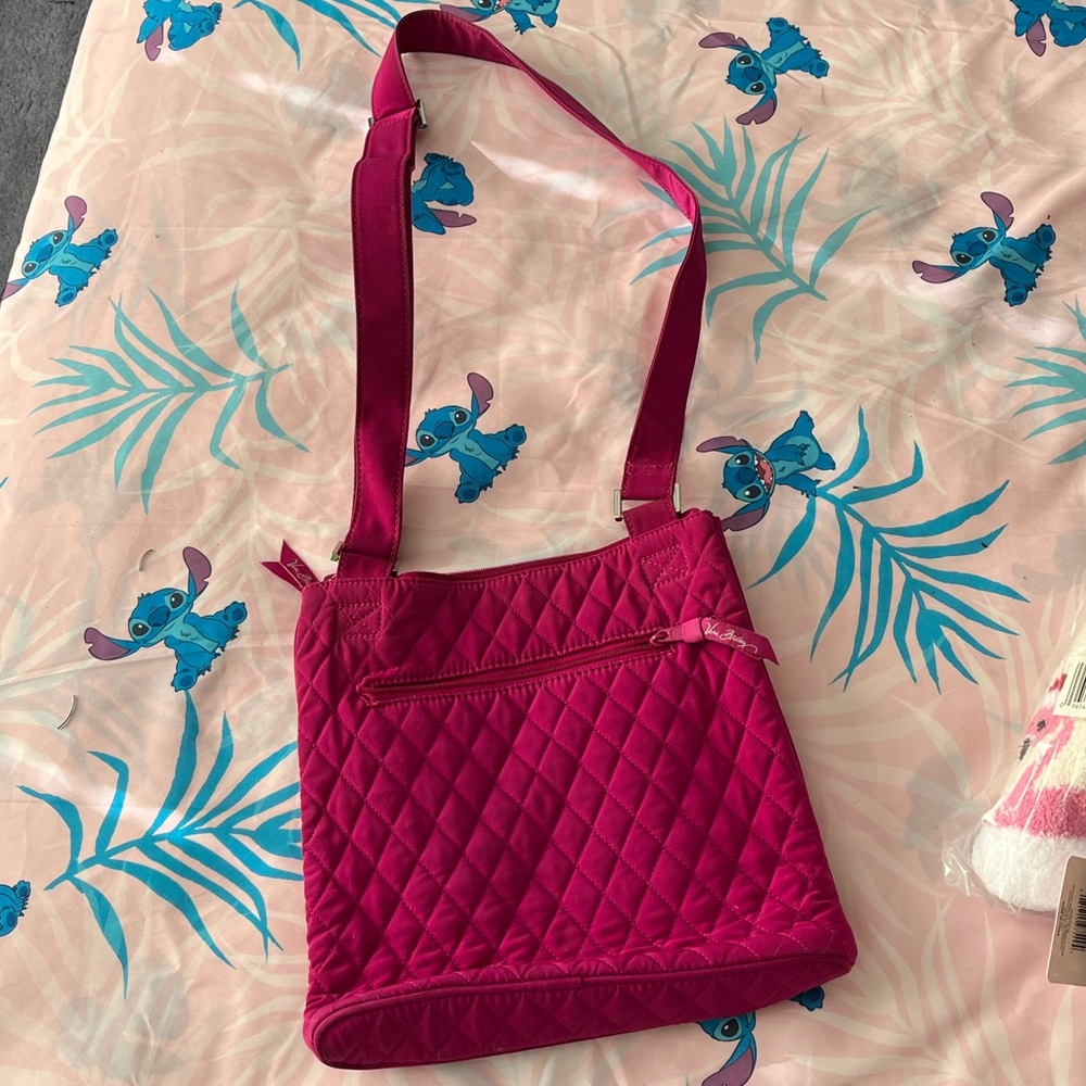 Vera Bradley pink quilted crossbody purse EUC